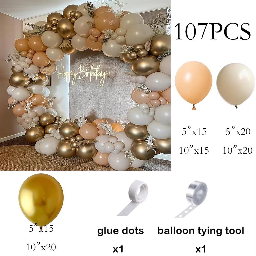 Green Balloons Arch Sage Green White Sand Gold Confetti Latex Ballon Garland Birthday Party Wedding Graduation Decoration Globos