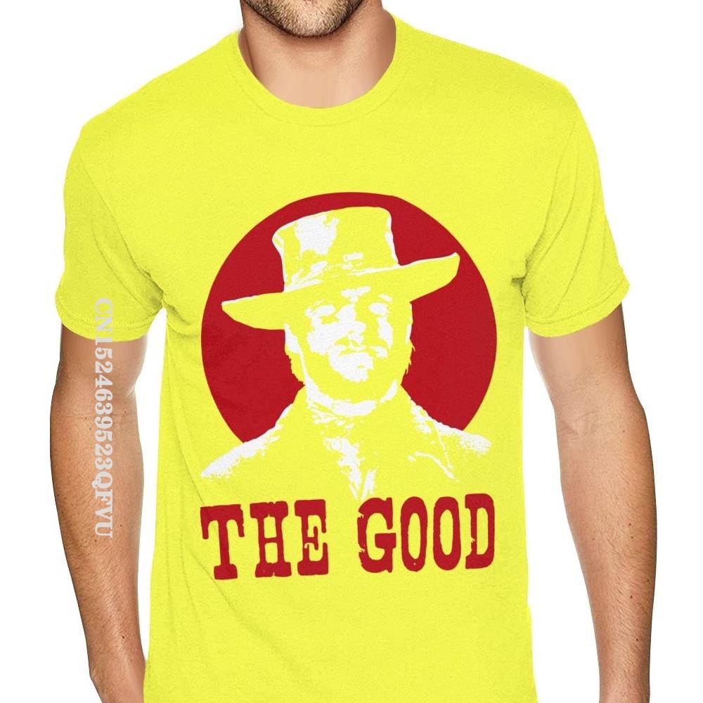 Geometric The Good The Bad And The Ugly Clint Eastwood Tee Shirts Tshirt Man Graphic Black Tees Shirt