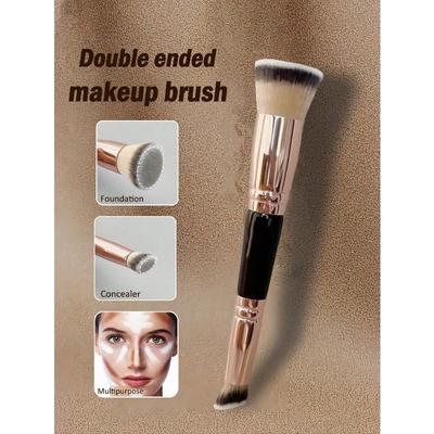 1pc Dual-Ended Makeup Brush, Basic Brush, Large-Head Foundation Makeup Brush, Small-Head Concealer Brush Multi-Functional Portable Makeup Tool