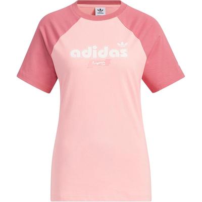 Originals Retro Sport Camp Comfortable Soft Short Sleeve T-Shirt Women Tops Fluorescent-Pink Wonderful-Red JV9250