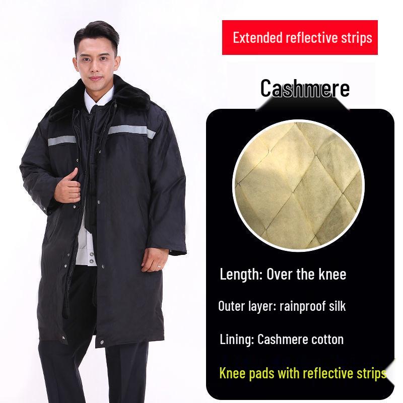 Autumn & Winter Windproof Waterproof Multi-functional Security Guard Coat with Cotton Insulation