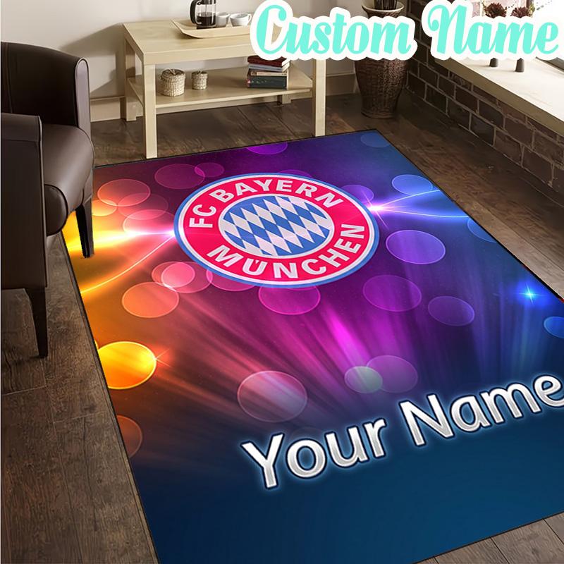 Custom Name Bayern Munchen Logo Design Rug, Office Rug, Chair Rug, Carpet for Living Rooms, Doormat Game Rug Home Decor Christmas Gifts