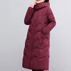 Elegant Middle Age Woman Winter Parkas Long Coat Hooded Overcoat Casual Thick Warm Lady Jackets