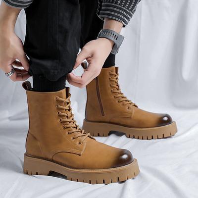 Fashion Luxury Brand British Style Winter Boots Men Thick Soled Footwear Classics Leather Shoes Retro Work Business Boots Cowboy Boots