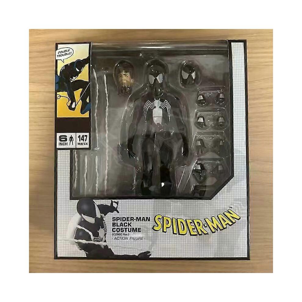 16cm Mafex Black Spider Man Action Figure Pvc Movable Collection Model Toys Maf 147 Venom Spiderman Peter Figurine Model Gift