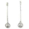 Les Trésors De Lily [G9046] - Boucles Argent 'Peace' argenté (rhodié) - 28x7 mm