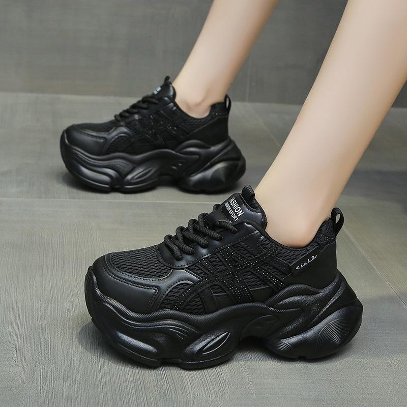 Light luxury soft-soled jogging shoes show high dad shoes women's autumn and winter new light and breathable fashion sports and leisure trendy shoes