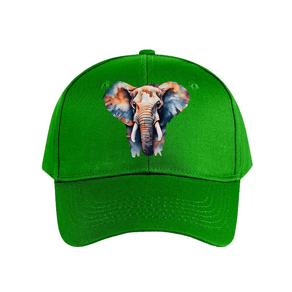 Lebendiges Aquarell-Elefanten-Wandkunst-Dekor Baseballkappe Mode Unisex Sonnenhut Damen Outdoor-Sport Snapback-Kappe
