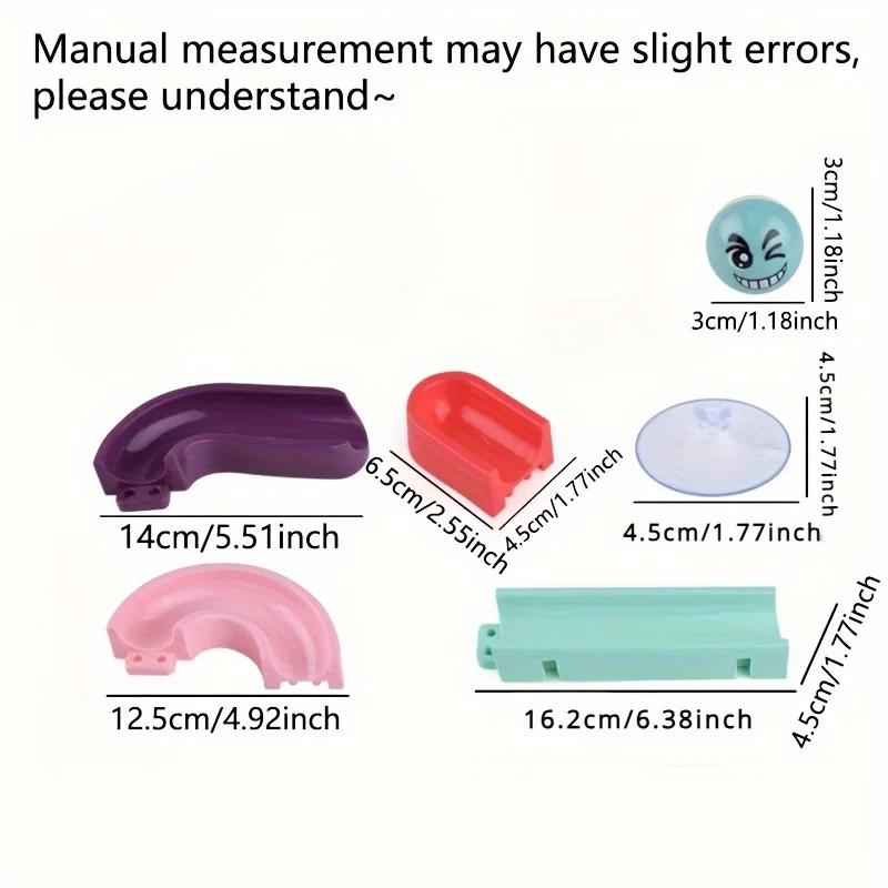 24pcs Bathroom Track Toys Building Block Assembly Toys Shower Carousel Toys Water Play Toys Halloween Christmas Gift