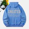 Created With A Purpose Washed Hoodies Women Letter Prints Cotton Streetwears Pocket Oversize Warm Hooded Clothes