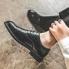 Spring And Autumn Plaid Pattern Casual Korean Version Trendy British Men'S Genuine Leather Business Dress Leather Shoes With Suit 66773-J