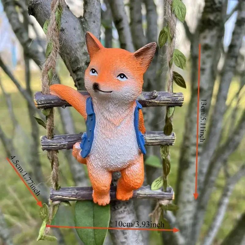Cute Fox Garden Outdoor Courtyard Home Creative Decoration Small Decorative Items Resin Crafts Horticultural Animal Pendant