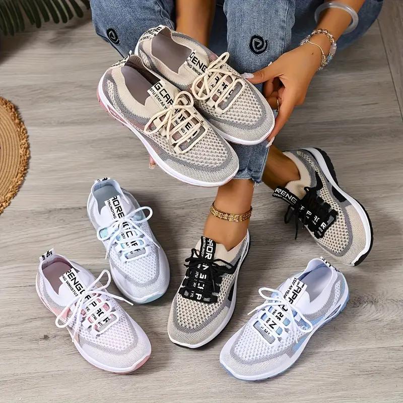 Women'S Casual Sports Shoes - Breathable Mesh, Lightweight Lace-Up Sneakers