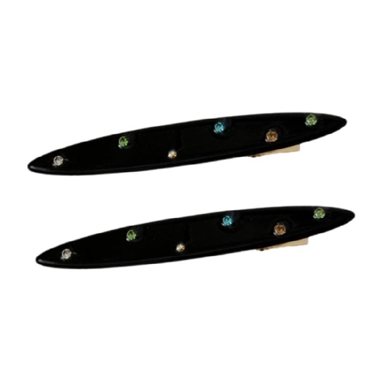 

Rhinestones Decors Hairpin Acetate Acid Hair Clip Side Barrettes For Women Updos Braids and Loose Hairstyles Accessory