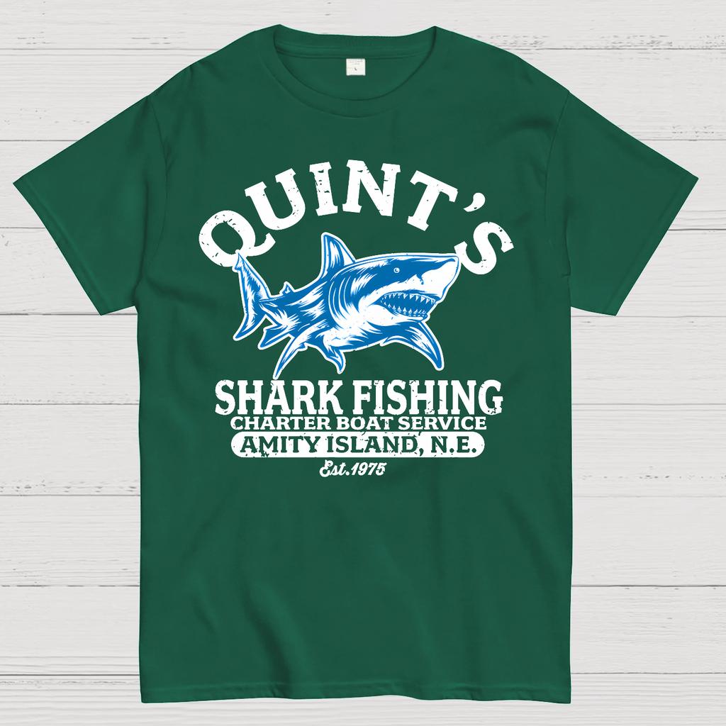 Quint's Shark Fishing Cotton Summer Casual Cool Loose T-Shirt