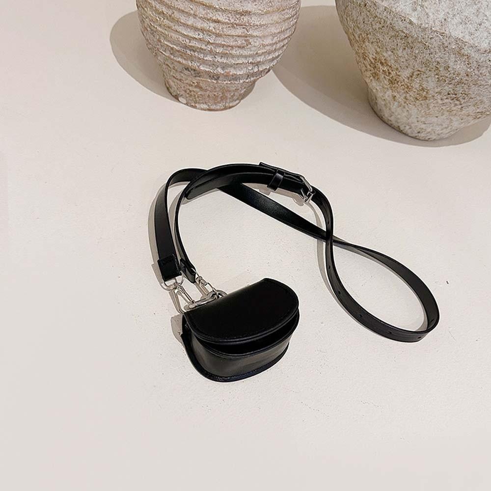 

Detachable Hanging Neck Bag Flap 2 In 1 Waist Belt with Bag Solid Color Anti-splash Water Leather Coin Purse Daily чорний