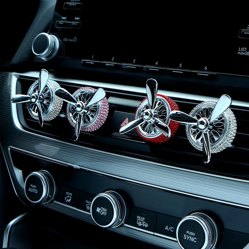 Creative Diamond Rotatable Air Force Car Perfume Solid Air Outlet Vent Clip Decoration Auto Conditioner Air Freshener Accessorie