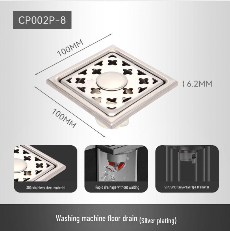 Stainless Steel Shower Floor Drain - Deodorant, Anti-Backflow, Insect-Proof for Bathroom & Laundry