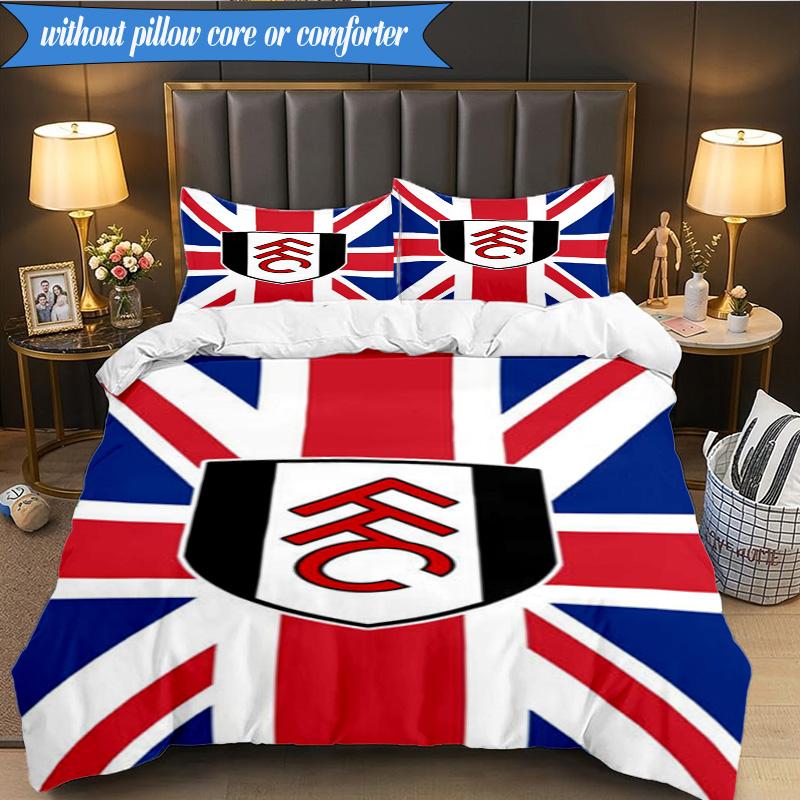 3PCS Fulham F.C Printed Soft Bedding Set,Including 1pc Duvet Cover And 2pcs Pillowcases Perfect for Bedroom, Dormitory, Fan gift