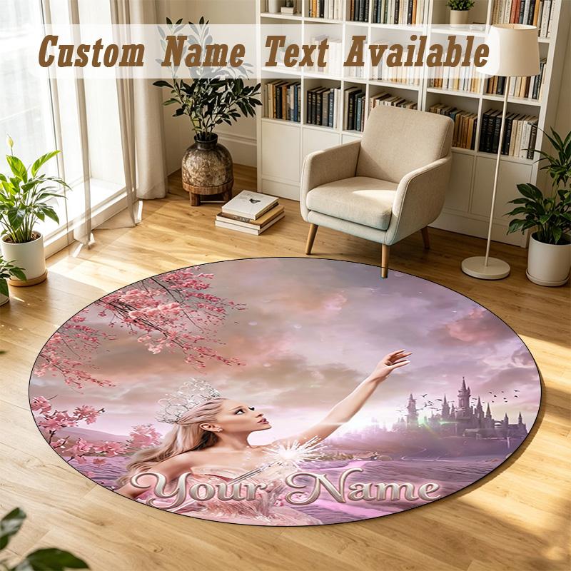 Round Rug Custom NameAriana Grande Pattern Non Slip Carpet Home Floor Decor