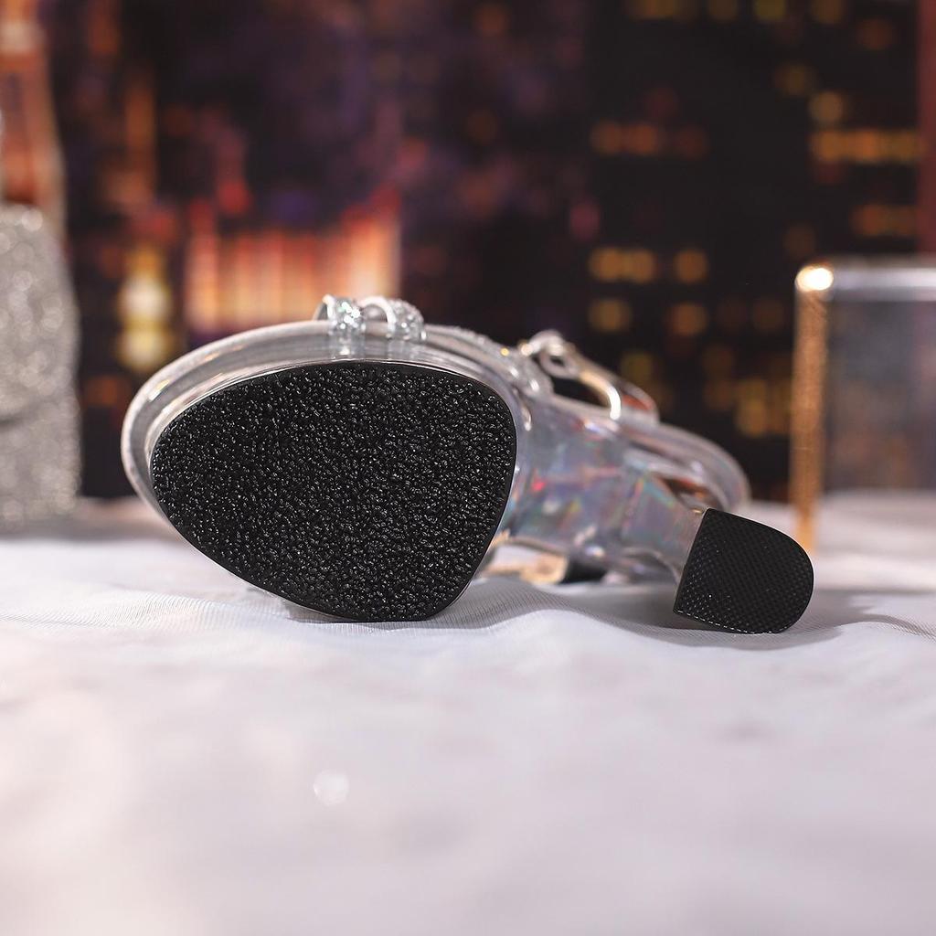 Electroplated Crystal Platform Heels – Women's Nightclub and Runway Sandals