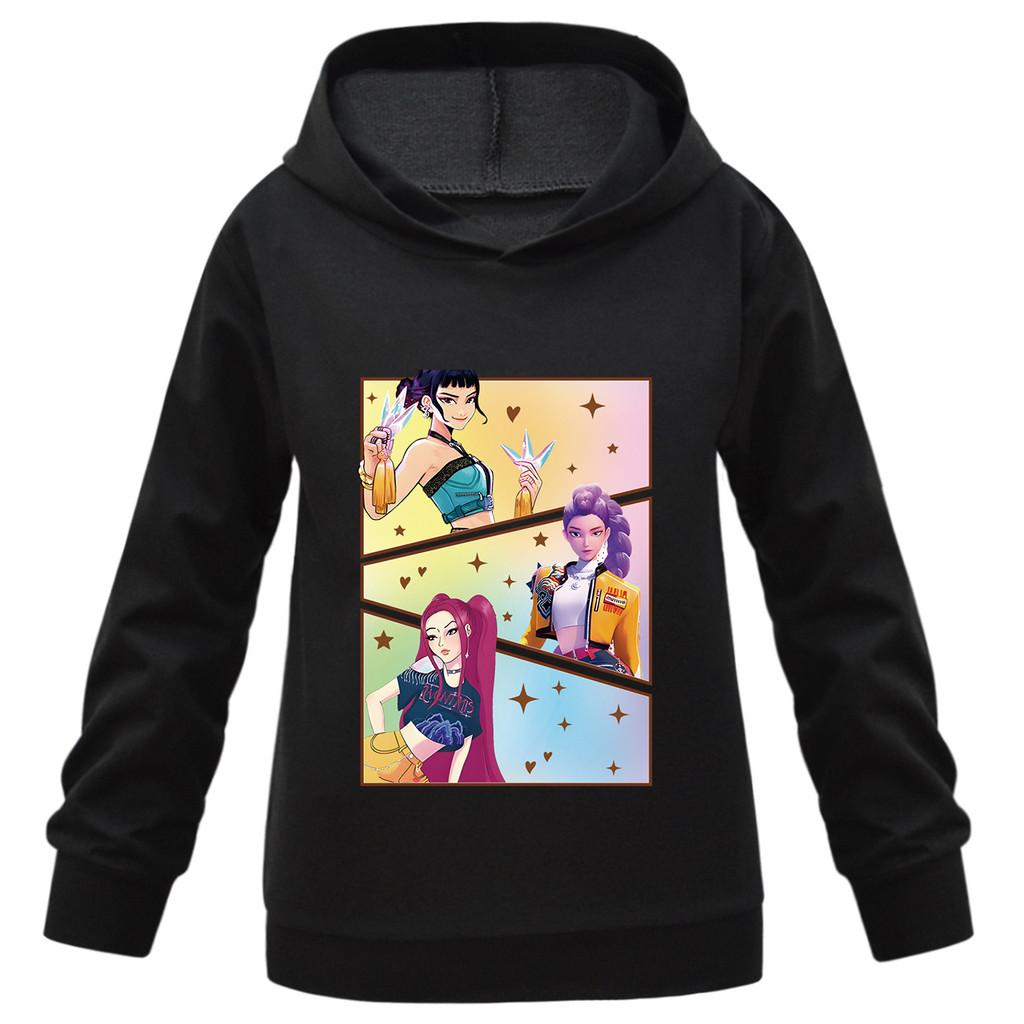 Kids Girls Anime Cartoon K-POP Rumi Zoey Mira Printed Casual Long Sleeves Sweatshirt Hoodies