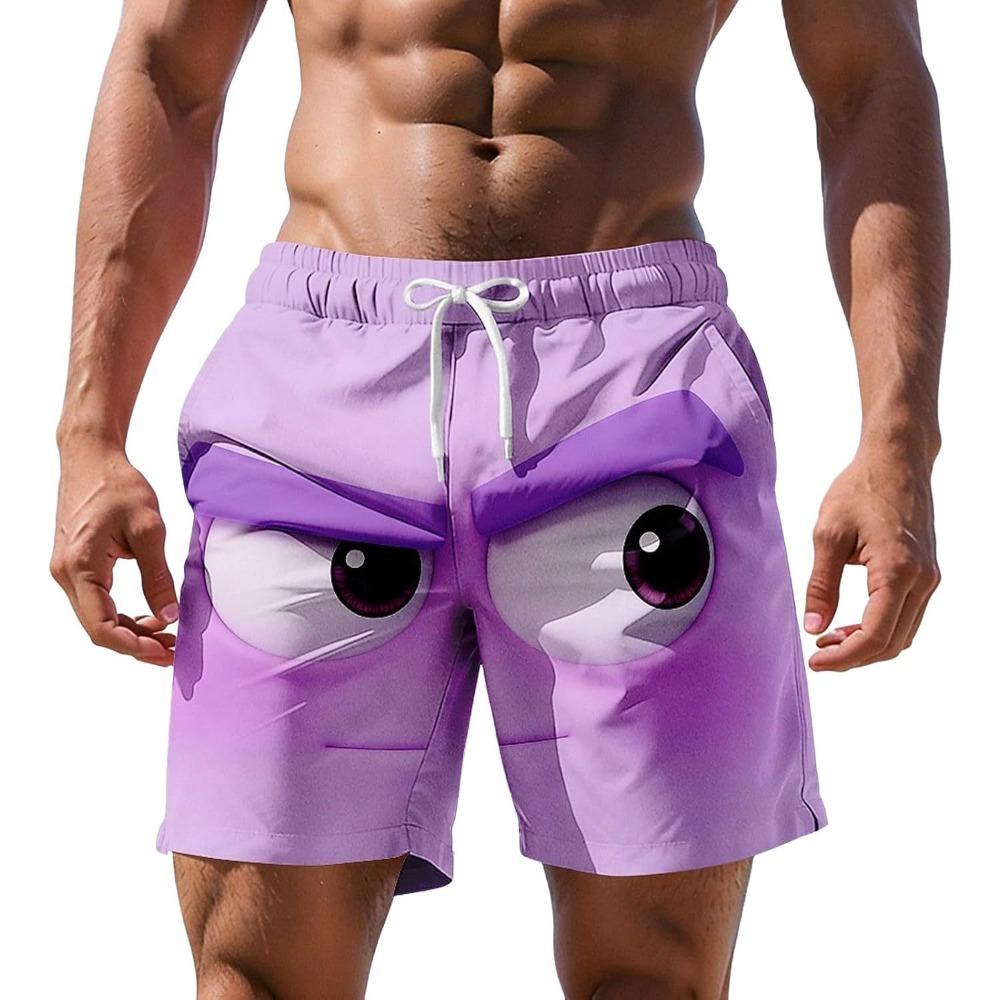 Fashionable Comfortable Breathable Beach Shorts Men Colorful Fun 3D Printed Board Shorts Summer Casual Holiday Short Pants Loose Surf Swim Shorts
