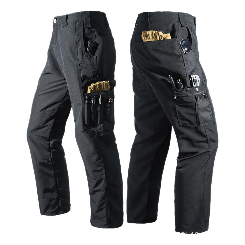 Mens Outdoor Tactical Multi Pocket Training Cargo Pants S чёрный