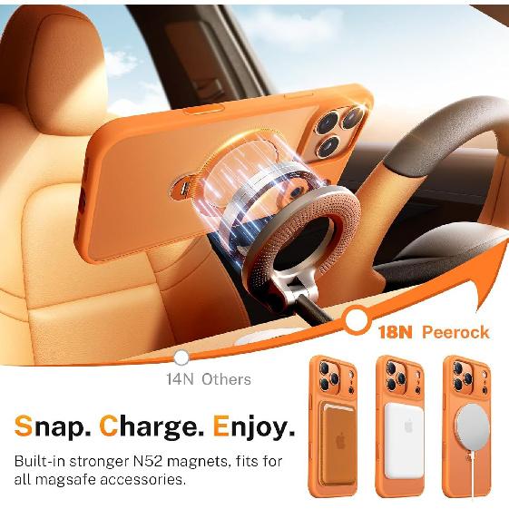 Suitable for iPhone 17 Pro Max Phone Case, 360-degree Rotating Magnetic Stand, Apple 16 Anti-drop Protective Cover 5