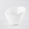 Pure White Ceramic Multi-Use Bowl: Creative Bowl for Salad, Soup, Pasta, Ramen, and Fruit with a Slanted Rim Design.
