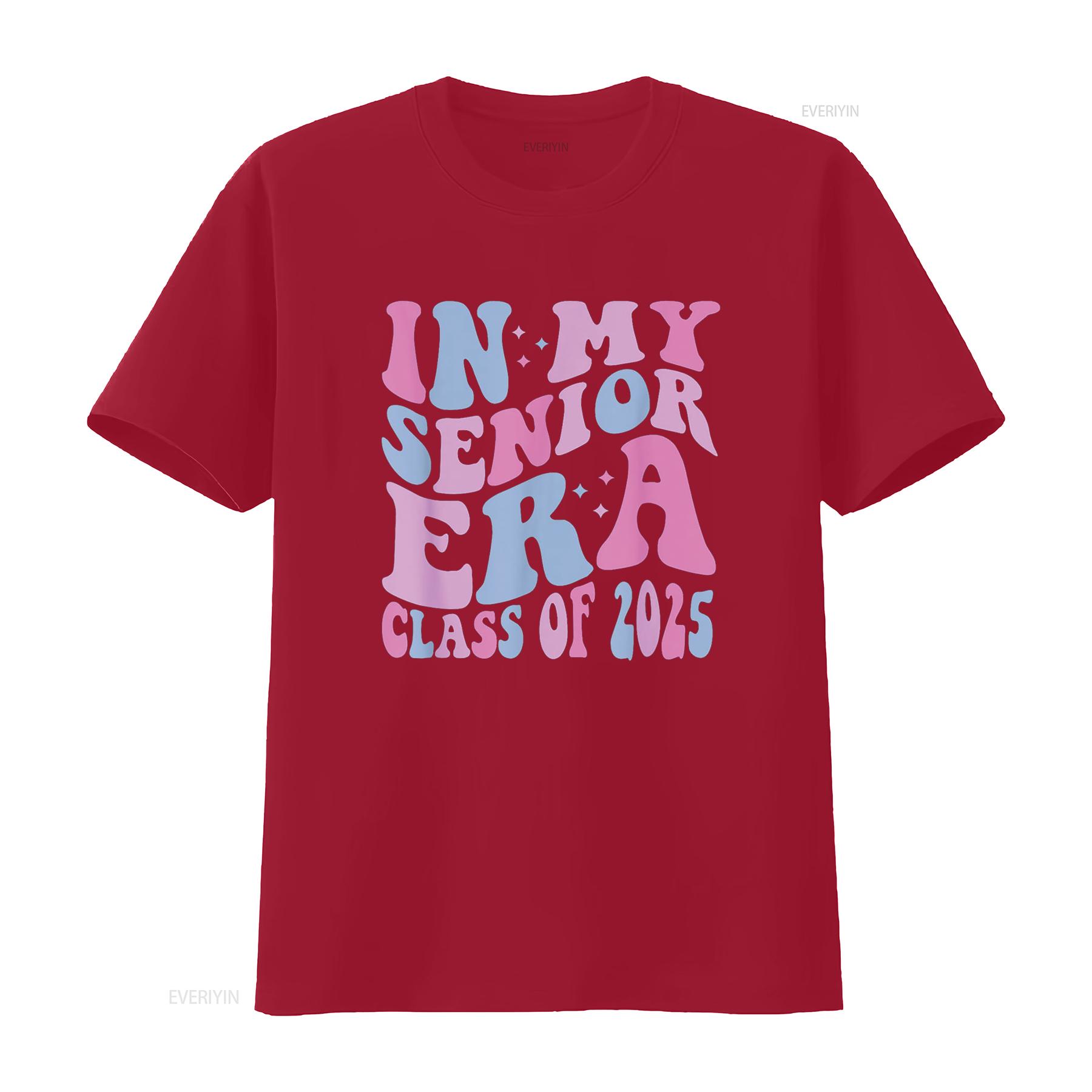 In My Senior Era Class of 2025 T Shirt vintage Washed Comfortable Top For Everyday Wear Slightly Casual fashion Versatile S