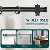 8Pcs Iron Adjustable Curtain Rod Bracket Rust Resistant Quick Mounting Drapery Rod Wall Holder for Home Living Room Bedroom