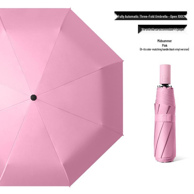 24-Bone Automatic Folding Umbrella: Stylish, Dual-Use Parasol with Sunscreen Protection for Men and Women