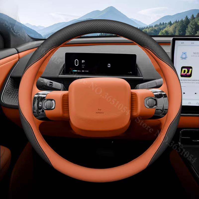 For Toyota bZ3X 2026 2026 Ultrathin Leather Steering Wheel Cover Breathable Car Interior Handle Covers Auto Accessories