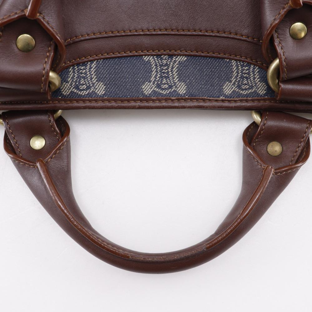 CELINE Boogie back Handbag Macadam Blue / Brown denim Women Used