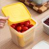 Contenedor de Almacenamiento de Alimentos para el Hogar Cajas de Drenaje para Cebolla Jengibre Ajo con Tapa Organizador de Frutas para Refrigerador Caja de Cocina de Grado Alimenticio