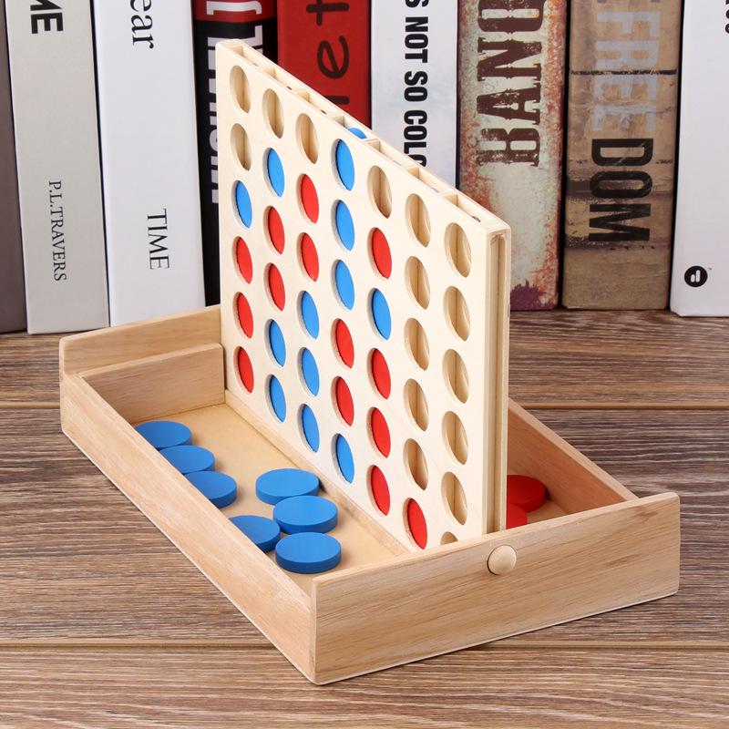 Gioco 3D Quattro in Linea: Giocattolo Educativo Multigiocatore, Scatola di Legno, Multicolore, 0,34 kg