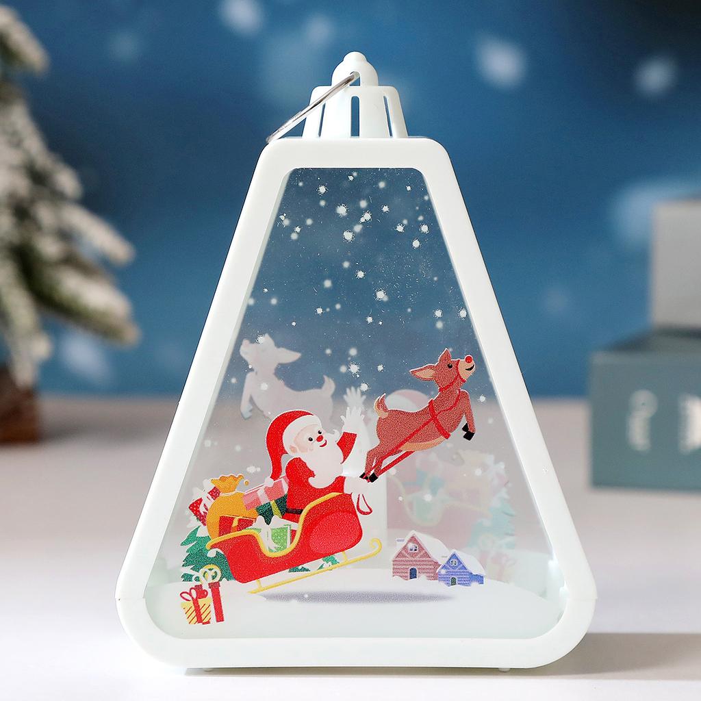 13cm/5.12in Christmas Night Light Plastics Lamp Box Old Man Snowman Sleigh Tree Peripherals Bedroom Desktop Decoration Gift Toys