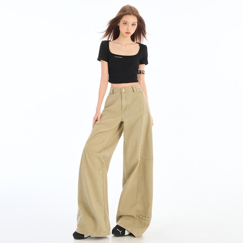 New Women's High Waist Retro Wide-Leg Jeans - Autumn/Winter Collection