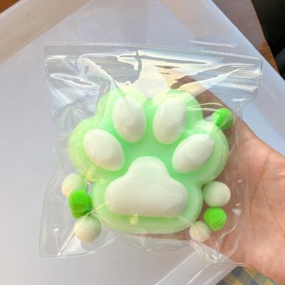 Novelty Super Large Cat Paw Squeeze Kneading Silicone Cartoon Fidget Colorful Soft Cat Paw Pinch Practical Jokes