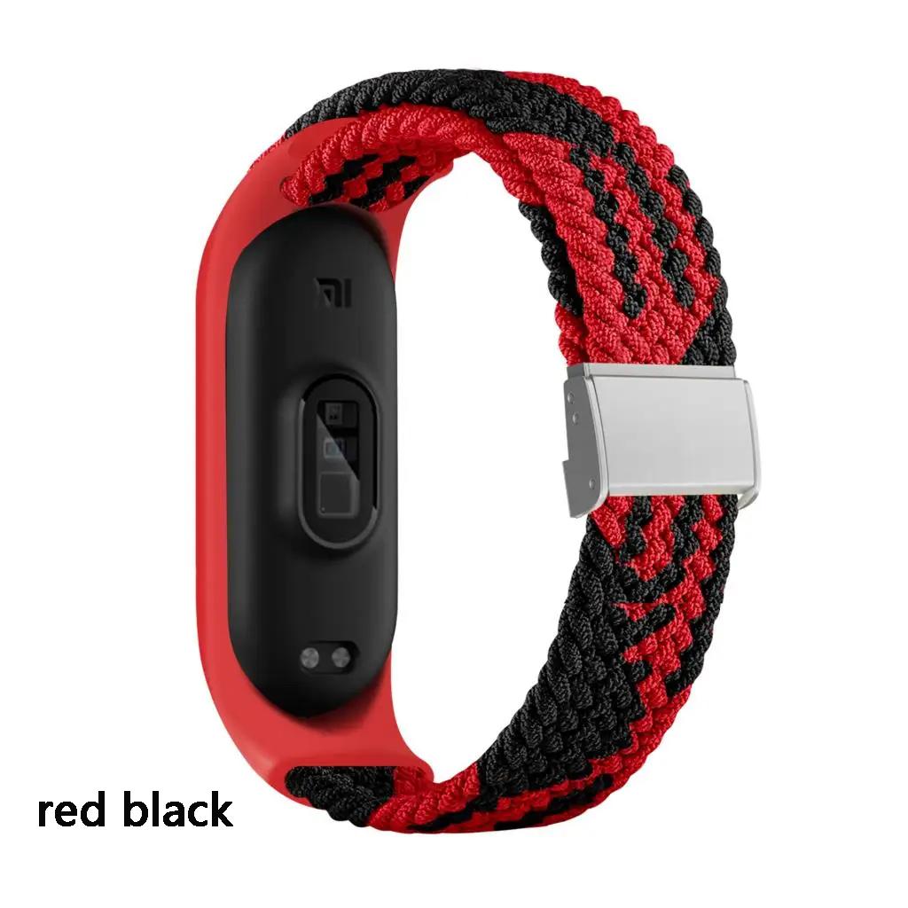 Nylon Braided Strap For Mi Band 7 6 5 Stainless Steel Buckle Elastic Adjustable Bracelet Band for Xiaomi Miband 4 3 5 6