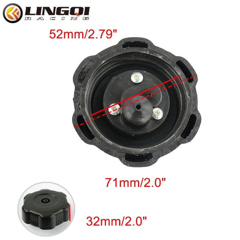 LYNNCHI Motorcycle 52mm Black Fuel Tank Cap Plastic Gas Petrol Tanks Cover Caps For Off Road Vehicle 49cc 70cc 90cc 110cc ATV