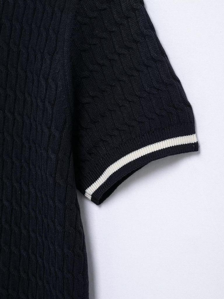 2025 Spring Women's European & American Fashion Eight-Strand Braid POLO Collar Knitwear