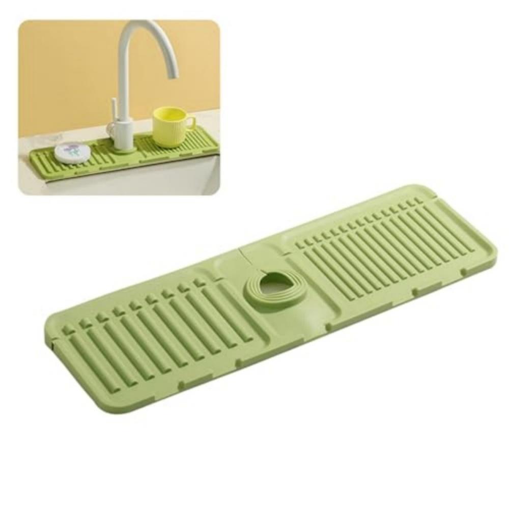 Faucet Mat for Kitchen Sink - 2025 Upgraded Premium Silicone Splash Guard with Fast Drying Properties - Protective Sink Tray Ide