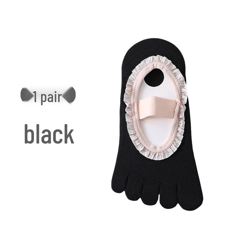 

Women s Non-Slip Pilates & Yoga Toe Socks with Silicone Heel Grip One Size (35-39) чёрный