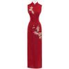 Red embroidered bamboo leaf sleeveless cheongsam 1011 new new Chinese style improved toasting dress engagement dress women