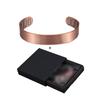 Pure Copper Bracelets 15mm Matte Adjustable Open Cuff Bangles Health Energy High Magnet Jewelry Male Resizable Metal
