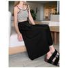 DIMANAF 2026 Summer New Plus Size Women Long Skirts Fashion Office Lady Style Pleated Skirt with Pockets Solid