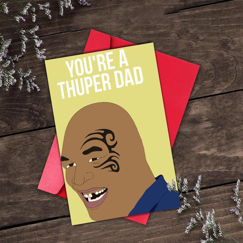 

1Set Father s Day Funny Text Card Prank Fun Card Funny Birthday Greeting Card with Envelope