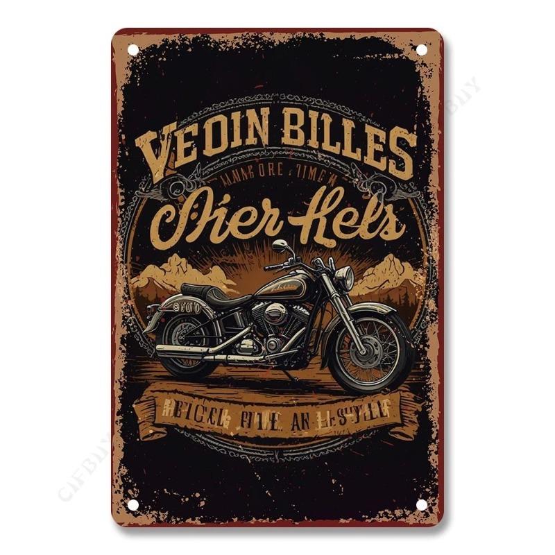 Motorcycle Legends Tin Sign, Retro Rural Wall Art 20x30cm